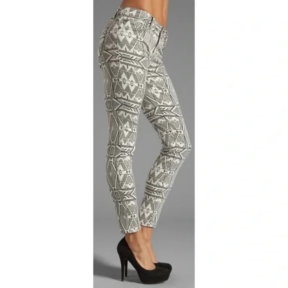 SANCTUARY Women The Charmer Diamond Design Low Rise Skinny Pants Sz 27 Gray 61-4